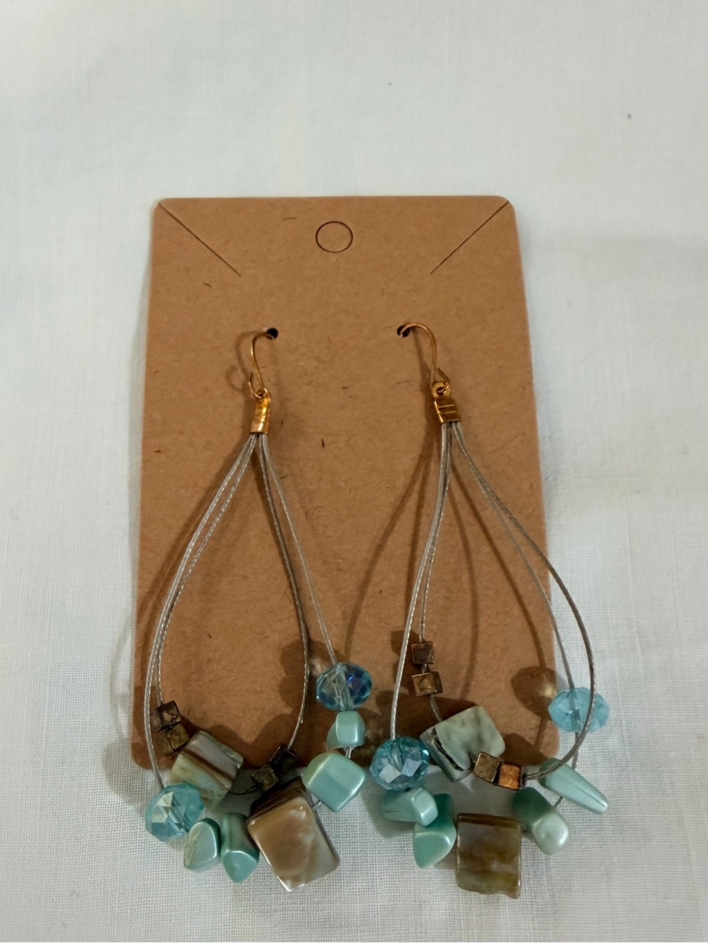 Boho Mixed Bead Multi Strand Dangle Earrings